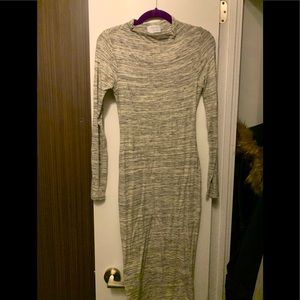 Long Grey Mendocino long sleeve Tight Dress